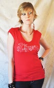 Image of Women's Red Tee w/ Grey Logo
