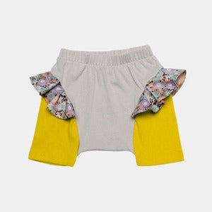 Image of Ruffle Shorts - Grey+Yellow