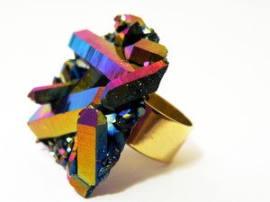Image of Titanium Aura Quartz Ring