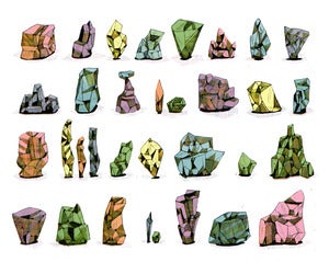 Image of Gems risograph print