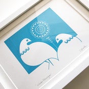 Image of Winter Ptarmigan in Mid Blue - Hand Pulled, Signed, Gocco Screen Print