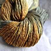 whisper of the forest's sun. gliding yarn. merino/silk worsted.