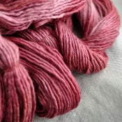 scarlet fever. hand dyed. gliding yarns. merino/silk. worsted weight.