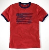 Image of S011 - Ralph Lauren Red/Navy Flag Tee