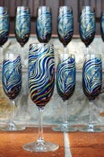 Image of Peacock Champagne Flutes-12 Piece Customized Bridal Collection