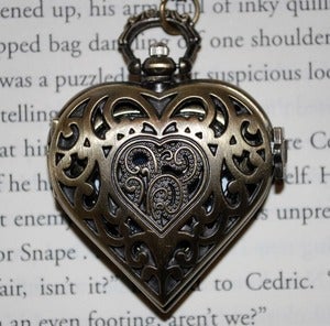 Image of Heart Locket Watch Necklace