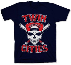 Image of SNAPBACK SKULL -- (Navy/Red)