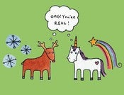 Image of 50 PERCENT OFF SALE: 10 Pack of Unicorn and Reindeer OMG You're Real Cards