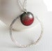 Image of Sterling Silver Circle with Red and Gray Enamel Necklace