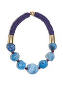 Image of Beautiful Blue Agate Raw Stone Neckpiece