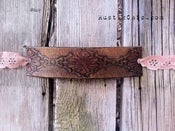 Image of Vintage Leather Cuff with Copper Lace Ribbon