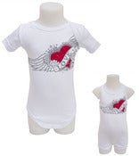 Image of BODY BÉBÉ ou BODYSHORT "TATOO LOVE" BLANC 3 À 24 MOIS