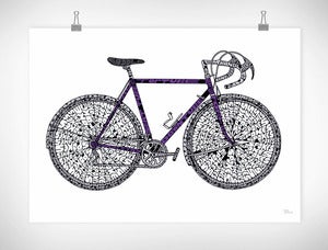 Image of Word Bike - Signed Print
