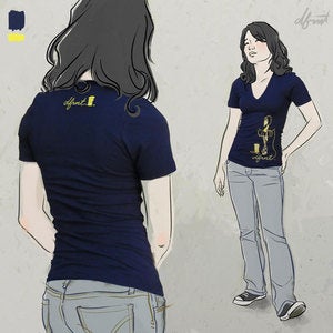 Image of PIN . navy blue . yellow