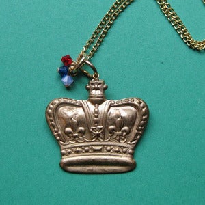 Image of Rule Britannia Crown Necklace (various colours) SALE