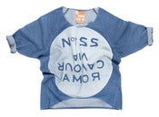 Image of SS2012: Raw cut denimwashed college sweater "NEW CAVOUR".