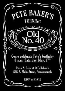 Image of Jack Daniels (Whiskey) Themed Invitation