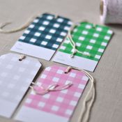 Image of Buffalo Check Gift Tags - Pink, Green, Blue or Gray