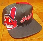 Image of VINTAGE CLEVELAND INDIANS BIG LOGO TWINS SNAPBACK CAP HAT