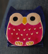 Image of Leather handmade Owl coin purse