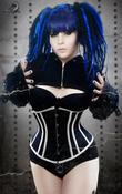 Image of Black and White Underbust Corset 