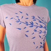 Image of bamboo blowing T heather blue