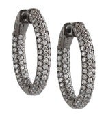 Image of Kara Ackerman <i>Talulah <i/> Small Vermeil Micro Pave Set Hoops in Oxidized Sterling Silver