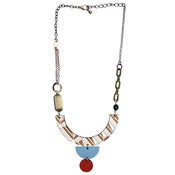 Image of Etched tile bauhaus drop necklace 