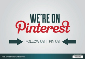 Image of Buzz Badge - Pinterest "Follow Us" Window/Door Stickers and Clings