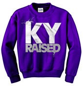 Image of KY Raised Crewneck Sweatshirt in Purple / White / Grey