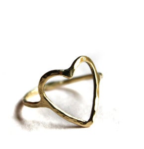 Image of 14k Gold Open Heart Ring
