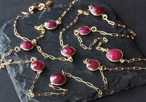 Image of Long Ruby Station Necklace