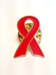 Image of Cloisonne Red Ribbon Lapel Pin
