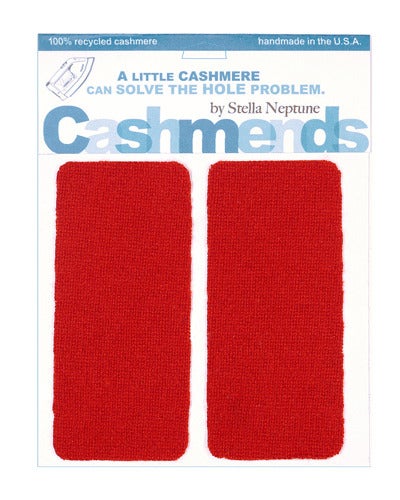 Image of Iron-on Cashmere Elbow Patches -CLASSIC RED