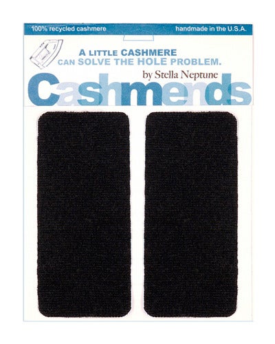 Image of Iron-on Cashmere Elbow Patches -BLACK