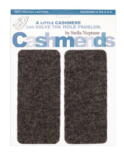 Image of Iron-on Cashmere Elbow Patches - DARK GREY