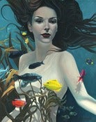 Image of Untitled/Underwater Woman/Original Framed Painting/20x24
