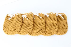 Image of Wine Bottle Cozy in Honey Mustard (Set of 5)