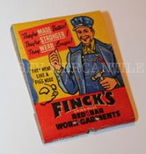 Image of Vintage 1940’s-1950’s FINCK’S UNION MADE RED/BAR WORK GARMENTS Advertising Matchbook 