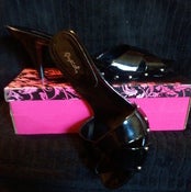 Image of Qupid Black Patent Slide Sandal