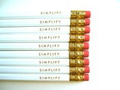 Image of pencils - simplify - 9 white pencils