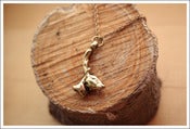 Image of Brass Deer Head with Antlers Necklace on Vintage Brass Chain
