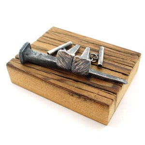 Image of Silver Nail Cufflinks
