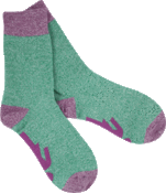 Image of GIRL MARLED COTTON SOCKS GREEN/PURPLE 1pair