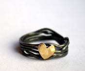 Image of Custom Made Sterling Silver Nest Ring with Heart