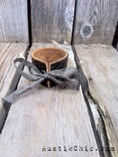 Image of Black Floral Tooled Vintage Leather Cuff with Ribbon Tie