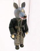 Image of wolf, wooden puppet