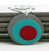 Image of Gray Blue & Red Circles Enamel Necklace