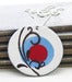 Image of Circles with Scroll Print Enamel Pendant Necklace