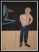 Image of Original Expressionist Painting by Michael Hafftka - Man With X-ray Apparatus